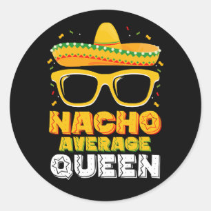 Adesivo Redondo Nacho Média da Família Queen Girl Cinco De Mayo