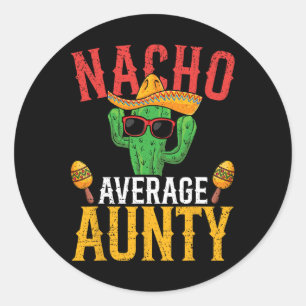 Adesivo Redondo Nacho Média da tia Cinco De Mayo Cute Fie Mexicano