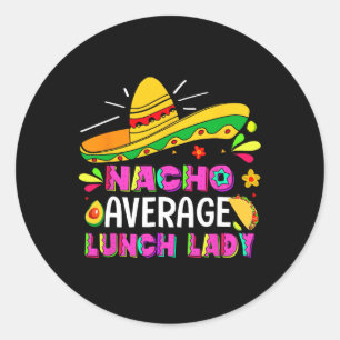 Adesivo Redondo Nacho Média de Almoço Lady Cinco De Mayo Fiesta