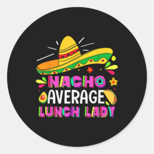 Adesivo Redondo Nacho Média de Almoço Lady Cinco De Mayo Fiesta