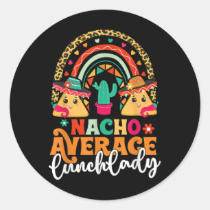 Adesivo Redondo Nacho Média de Almoço Lady Cinco De Mayo México Fi