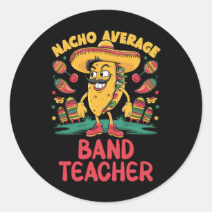 Adesivo Redondo Nacho Média de Banda Professor Cinco De Mayo Mexic