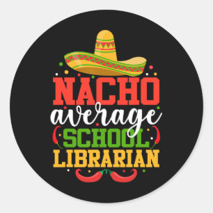 Adesivo Redondo Nacho Média de Bibliotecas Escolares Funny Cinco M