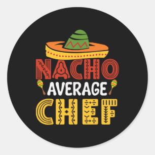 Adesivo Redondo Nacho Média de Chef Cinco De Mayo