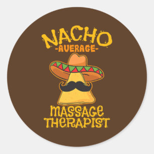 Adesivo Redondo Nacho Média de Massagem Terapista Masseuse Cinco d