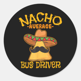 Adesivo Redondo Nacho Média de Ônibus Transporte Busman Cinco De