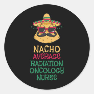 Adesivo Redondo Nacho Média de Radiação Oncologia Enfermeira Cinco