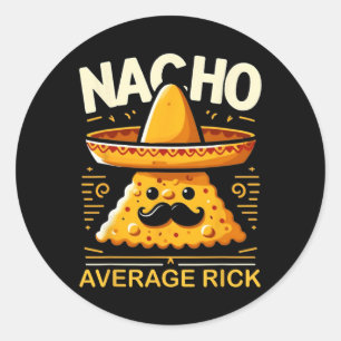 Adesivo Redondo Nacho Média de Rick Personalizado Nome Engraçado M