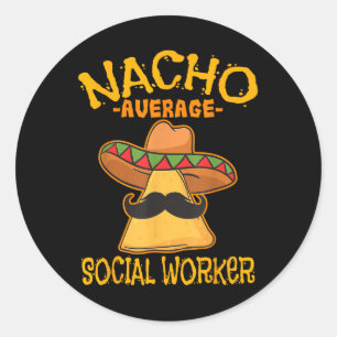Adesivo Redondo Nacho Média de Trabalhadores Sociais Cin de Bem-Es