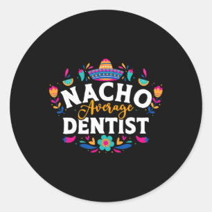Adesivo Redondo Nacho Média Dentista Cinco De Mayo Mexicano Matchi