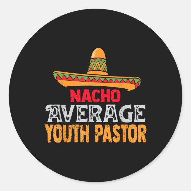 Adesivo Redondo Nacho Média dos Jovens Pastores Cinco De Mayo Mexi (Frente)