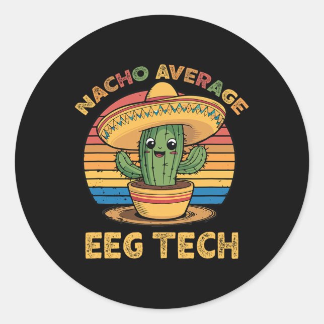 Adesivo Redondo Nacho Média Eeg Tech Mexicano Cinco De Mayo Techn (Frente)