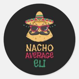 Adesivo Redondo Nacho Média Eli Nome Funny Taco