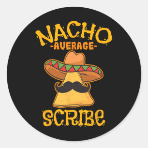 Adesivo Redondo Nacho Média Escribe Mexicano Cinco De Mayo Fiesta