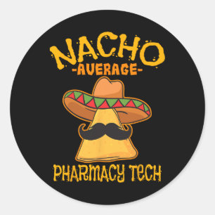 Adesivo Redondo Nacho Média Farmácia Farmacêutica Tech Cinco De Mã