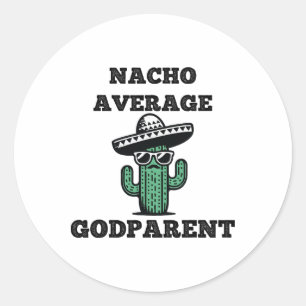 Adesivo Redondo Nacho Média Godparent Mexicano Cinco De Mayo