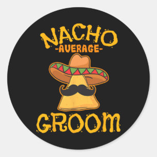Adesivo Redondo Nacho Média Groom Mexicano Dish Husband Cinco De