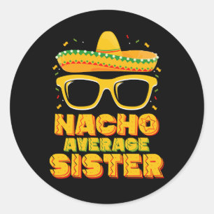 Adesivo Redondo Nacho Média Irmã Cinco De Mayo Correspondendo Famí