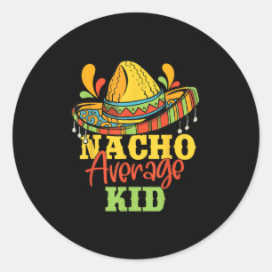 Adesivo Redondo Nacho Média Kid Cinco De Mayo Correspondência Mexi