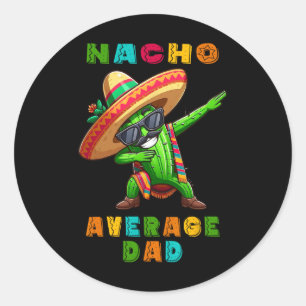 Adesivo Redondo Nacho Média Pai Cinco De Mayo Cactus Boy Mexicano