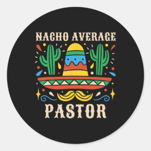 Adesivo Redondo Nacho Média Pastor Engraçado Mexicano Pastor Relig