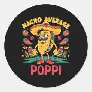 Adesivo Redondo Nacho Média Poppi Mexicano Vinculando Cinco De May