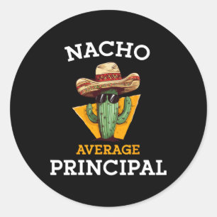Adesivo Redondo Nacho Média Principal Engraçado Engraçado Ensino M