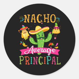 Adesivo Redondo Nacho Média Principal Engraçado Mexicano Cinco Cac