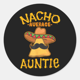 Adesivo Redondo Nacho Média Tia Mexicana Cinco De Mayo Tia Fi