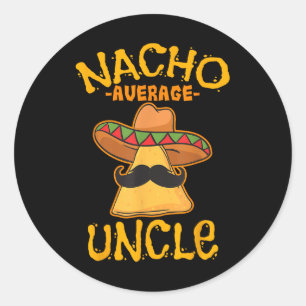 Adesivo Redondo Nacho Média Tio Cinco De Mayo Sombrero Mexicano