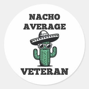 Adesivo Redondo Nacho Média Veterana Mexicana Cinco De Mayo