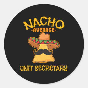 Adesivo Redondo Nacho Médio Secretário da Unidade Mexicana Cinco D