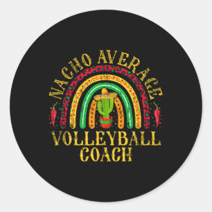 Adesivo Redondo Nacho Médio Volleyll Coach Cinco De Mayo Mexicano