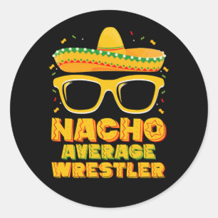 Adesivo Redondo Nacho Médio Wrestler Luta Cinco de Mayo