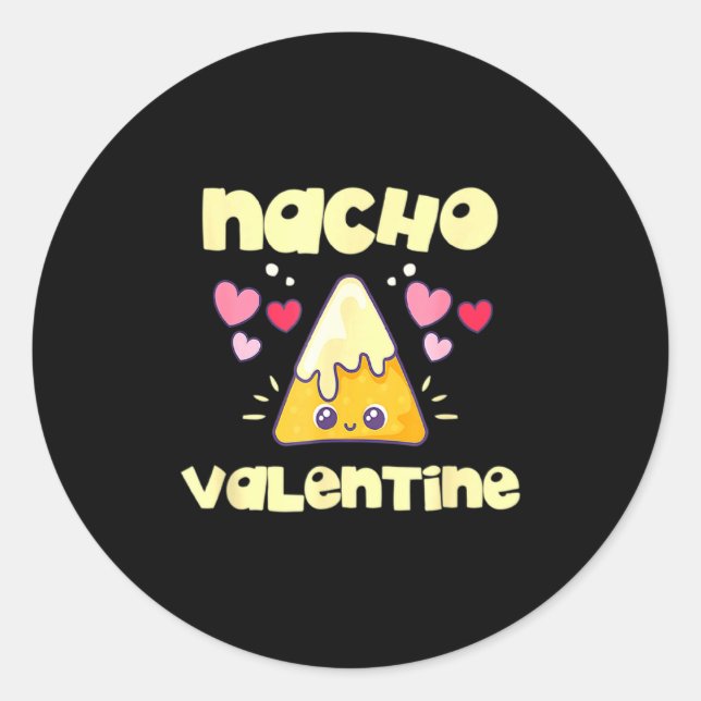 Adesivo Redondo Nacho Valentine Valentines Day Mexican Food _1  (Frente)