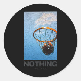 Adesivo Redondo Nada além de Net Basbol Minimalista Hoop Sky Des