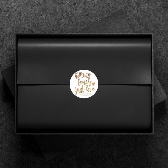 Adesivo Redondo Nada De Rico Apenas Amor | Dourada Micro Casamento (Criador carregado)