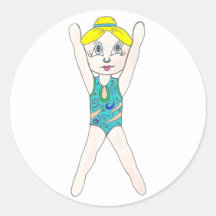 Nadação Sincronizada de Rapariga Nadadora