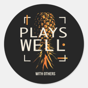 Adesivo Redondo Nadadores Estilo de Vida Engraçado Anca de cabeça