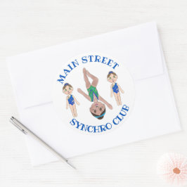 Adesivo Redondo Nadadores Sincronizados de Nadadores