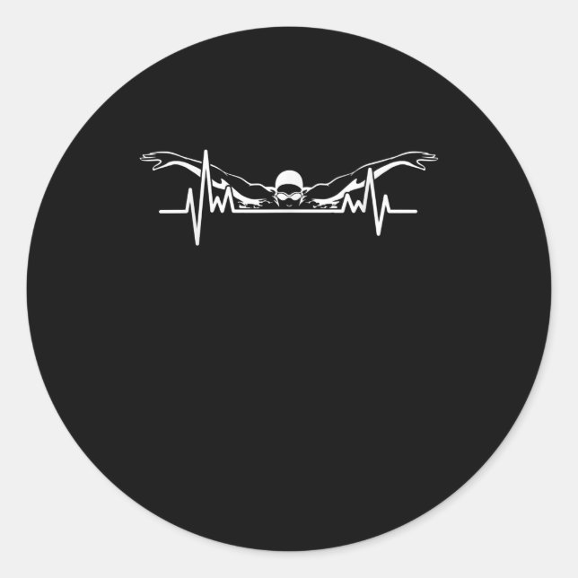 Adesivo Redondo Nadar Equipe de Natações Nadadora Raparigas Nadado (Frente)