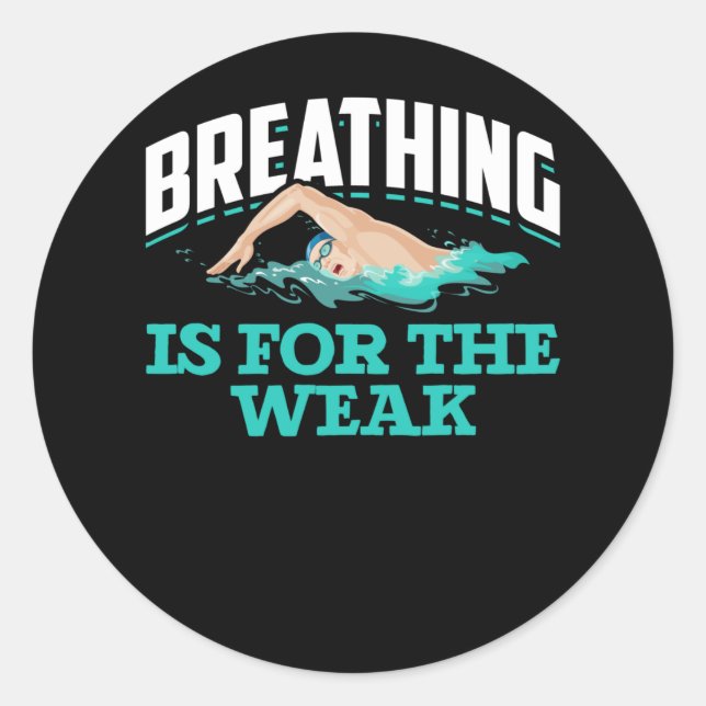 Adesivo Redondo Nadar Humor Funny Swimmer (Frente)