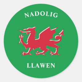 Adesivo Redondo Nadolig Llawen Welsh Simple Celtic Felry Natal