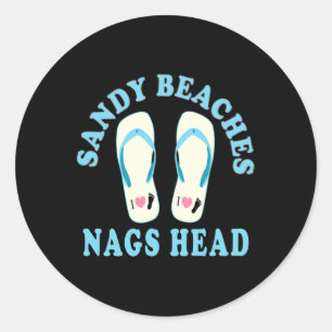 Adesivo Redondo Nags Head Vacation Sandy Beaches I Heart Sacudir F