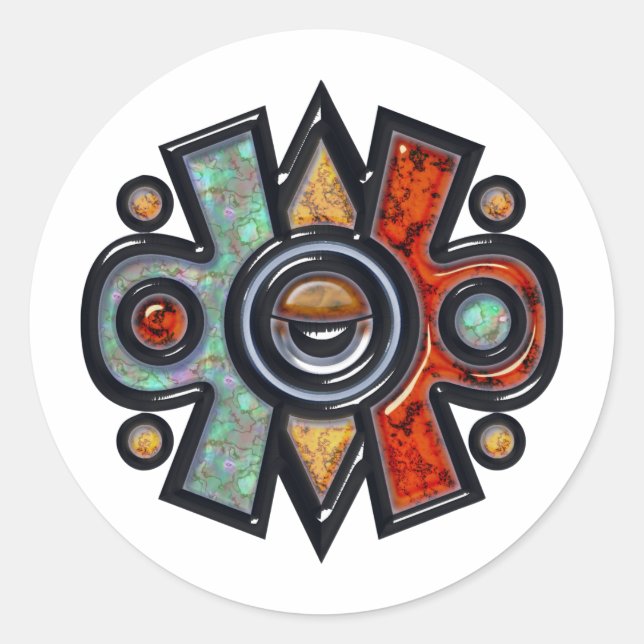 Adesivo Redondo Nahui Ollin (Frente)