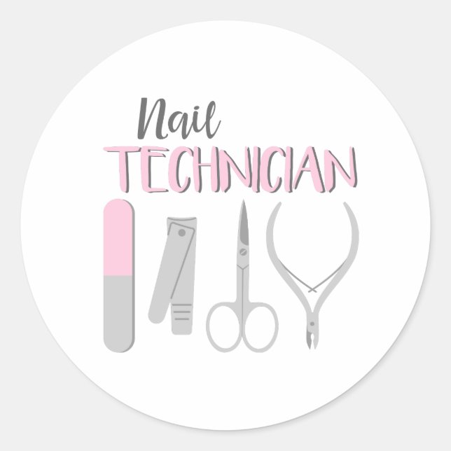 Adesivo Redondo Nail Technician (Frente)