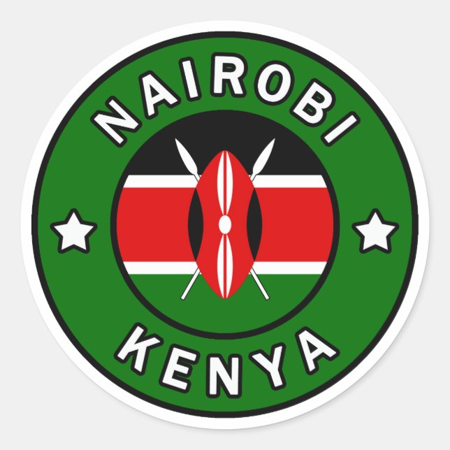 Adesivo Redondo Nairobi Quênia (Frente)