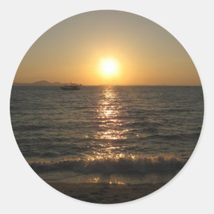 Adesivo Redondo Naklua Beach Sunset.. Chonburi, Tailândia
