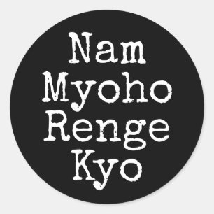 Adesivo Redondo Nam Myoho Renge Kyo Black Buddhism Mantra