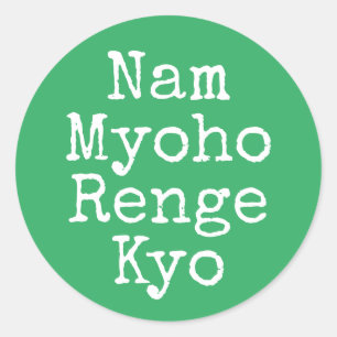 Adesivo Redondo Nam Myoho Renge Kyo Green Buddhism Mantra